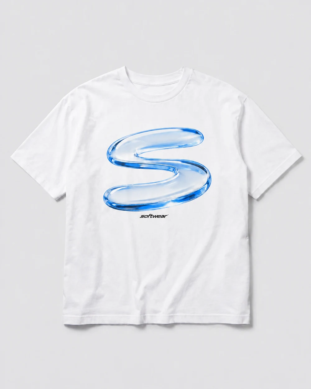 Aero S Tee print mockup in cloud white